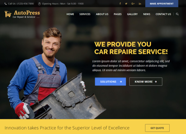 AutoPress Theme GPL v1.3 – Car Repair & Services WordPress Theme - Image 1