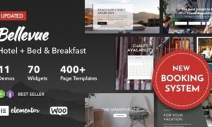 Bellevue Theme GPL v4.2.21 – Hotel + Bed and Breakfast Booking Calendar Website