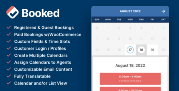 Booked Plugin GPL Booked Plugin GPL v2.4.4 – Appointment Booking for WordPress - Image 1