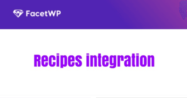 FacetWP Recipes integration FacetWP Recipes integration GPL v0.4.2 - Image 1