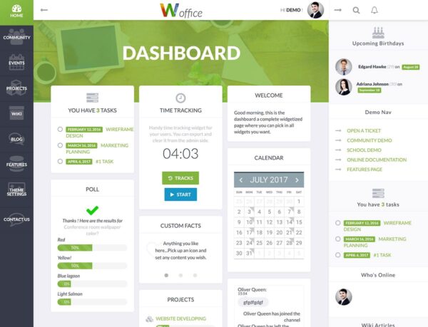 Woffice Theme Woffice Theme GPL v5.4.40 – Intranet Extranet WordPress Websites - Image 1