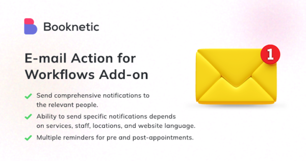 Email action for Booknetic workflows GPL Email action for Booknetic workflows GPL