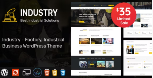 Industry Theme GPL Industry Theme GPL – WordPress Theme for Factory and Industrial Business