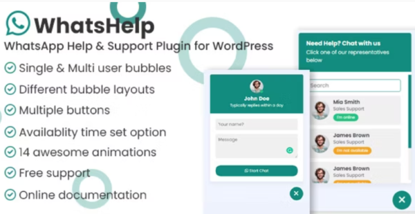 WhatsApp Chat Support Pro GPL WhatsApp Chat Support Pro GPL
